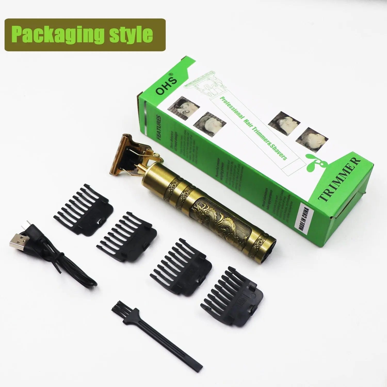 Vintage OHS Dragon T9 cordless hair clipper and trimmer for men, professional electric hair cutting and shaving machine.