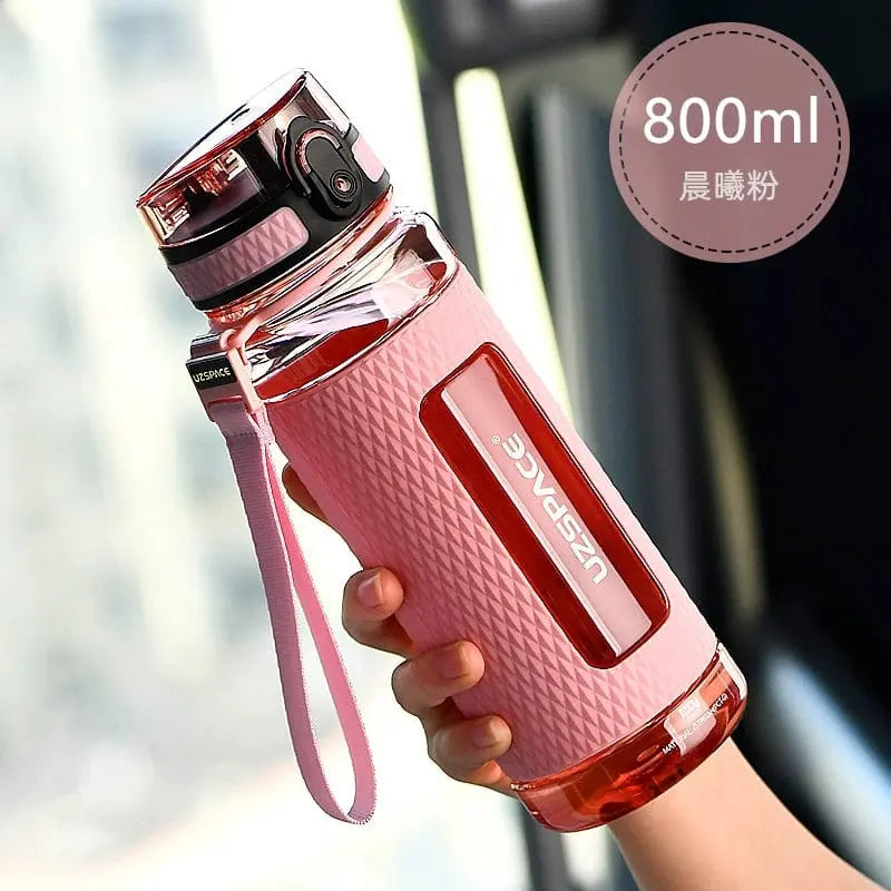 Showlu Fashion Store Uzspace Tritan 1L large capacity sports water bottle, leakproof, high-temp resistant plastic, ideal for fitness and summer.