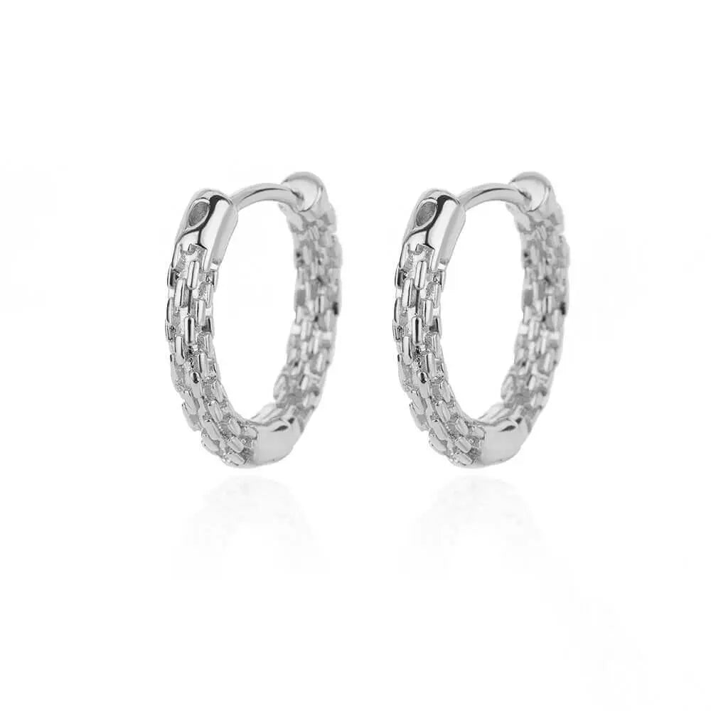 U-shaped square hoop earrings by Showlu Fashion Store, luxury stainless steel jewelry designed for women, trendy wedding and aesthetic jewelry