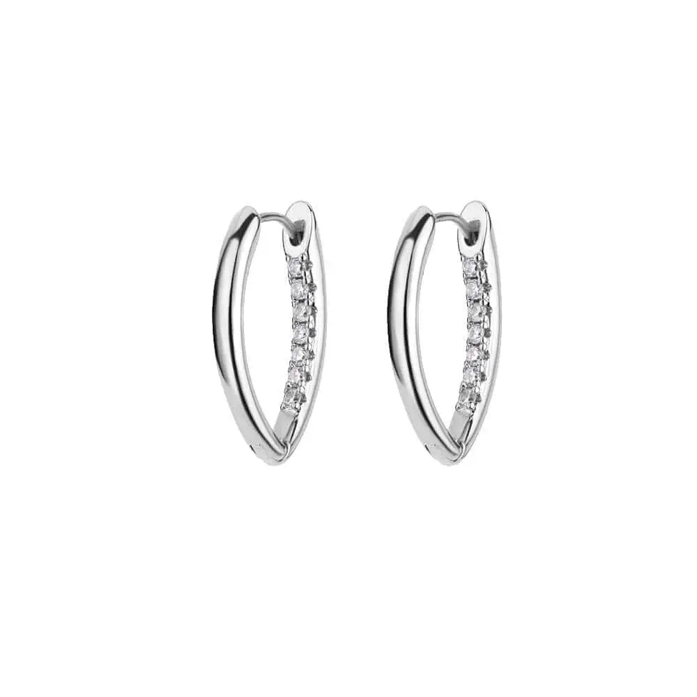 U-shaped square hoop earrings in luxury stainless steel, stylish and modern jewelry for women with a trendy, minimalist design.