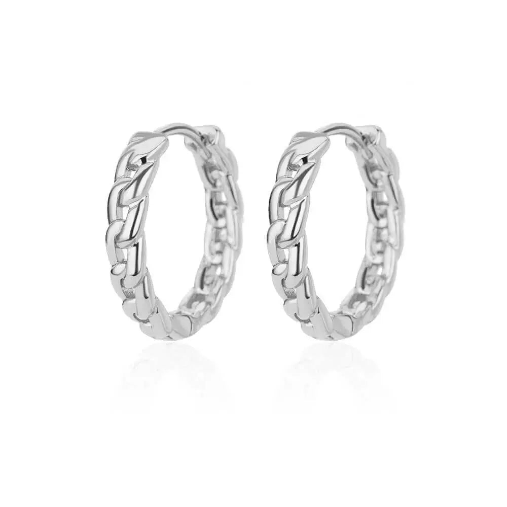 Showlu Fashion stainless steel U-shaped square hoop earrings for women, trendy luxury jewelry with a modern square design.