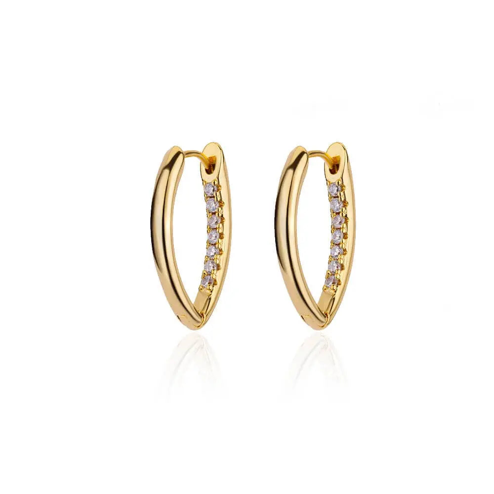 Showlu Fashion stainless steel U-shaped square hoop earrings for women, trendy luxury jewelry with a modern, minimalist design.