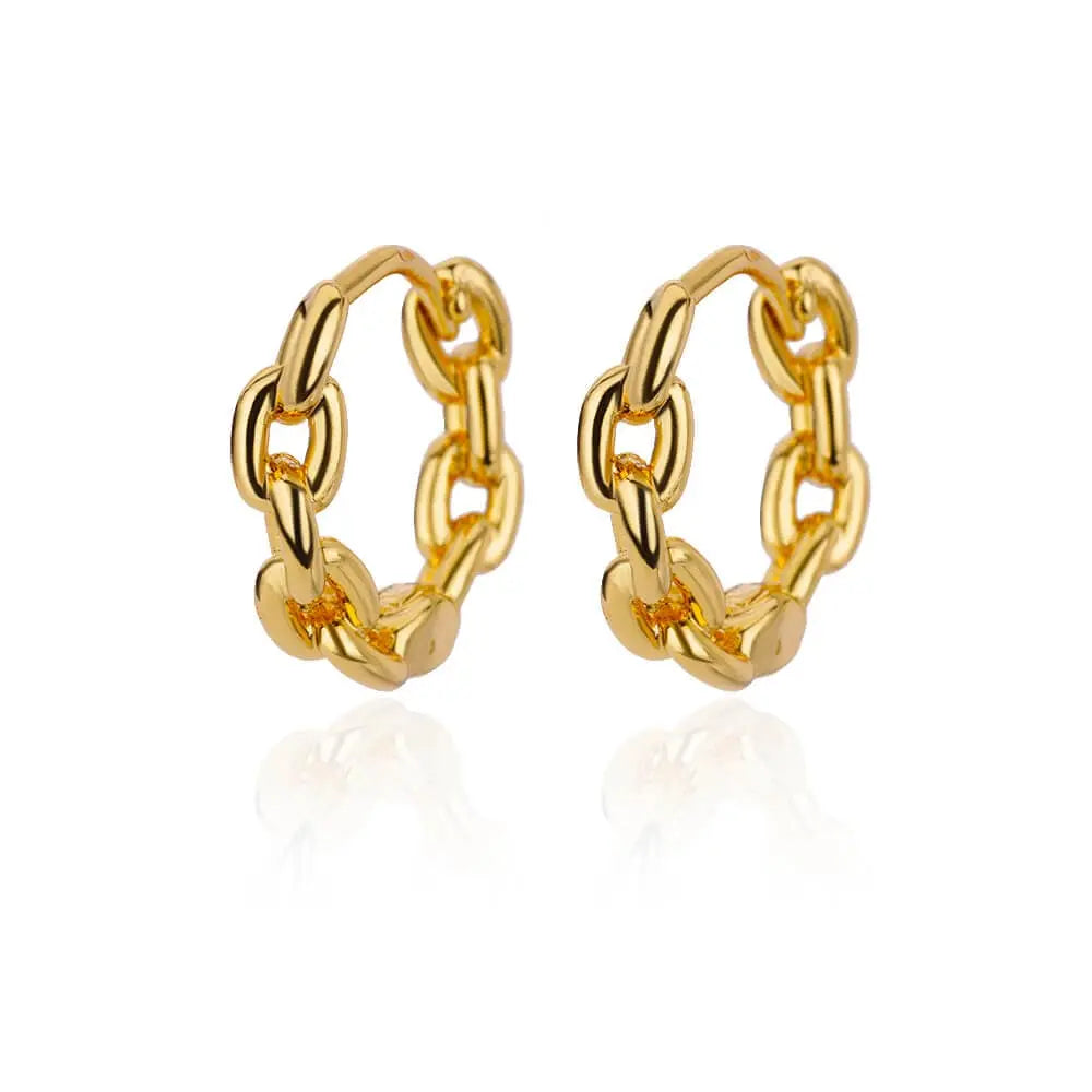 HPTOTMG U-shaped square hoop earrings for women, luxury stainless steel jewelry with modern geometric design.