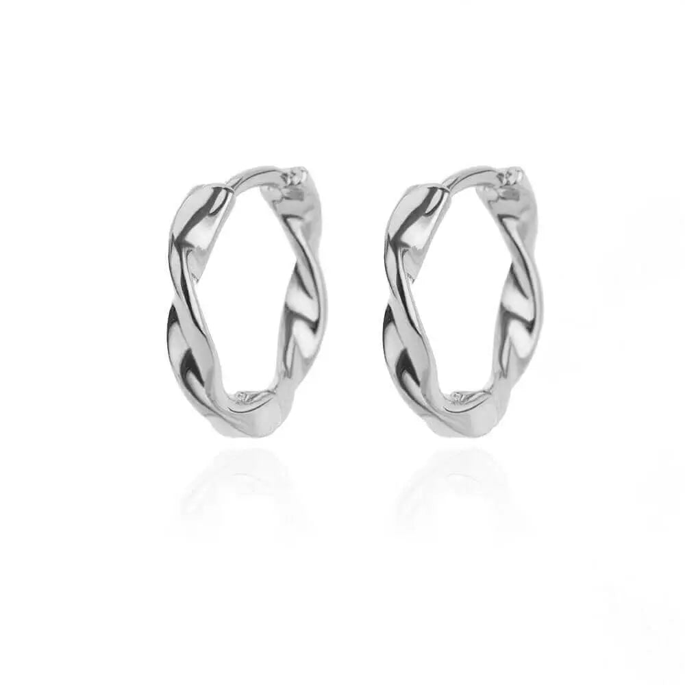 U-shaped square hoop earrings in luxury stainless steel, featuring a modern, minimalist design for women’s jewelry fashion.