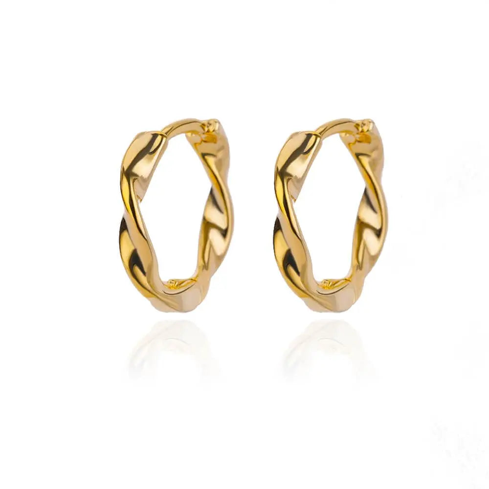 U-shaped square hoop earrings by Showlu Fashion Store, luxury stainless steel jewelry, trendy and elegant for women.