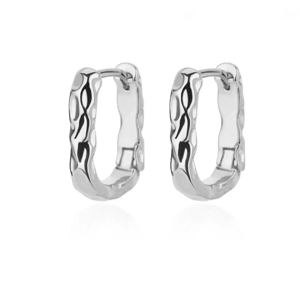 U-shaped square hoop earrings for women, luxury stainless steel jewelry with a modern, trendy design, perfect for wedding or casual wear.