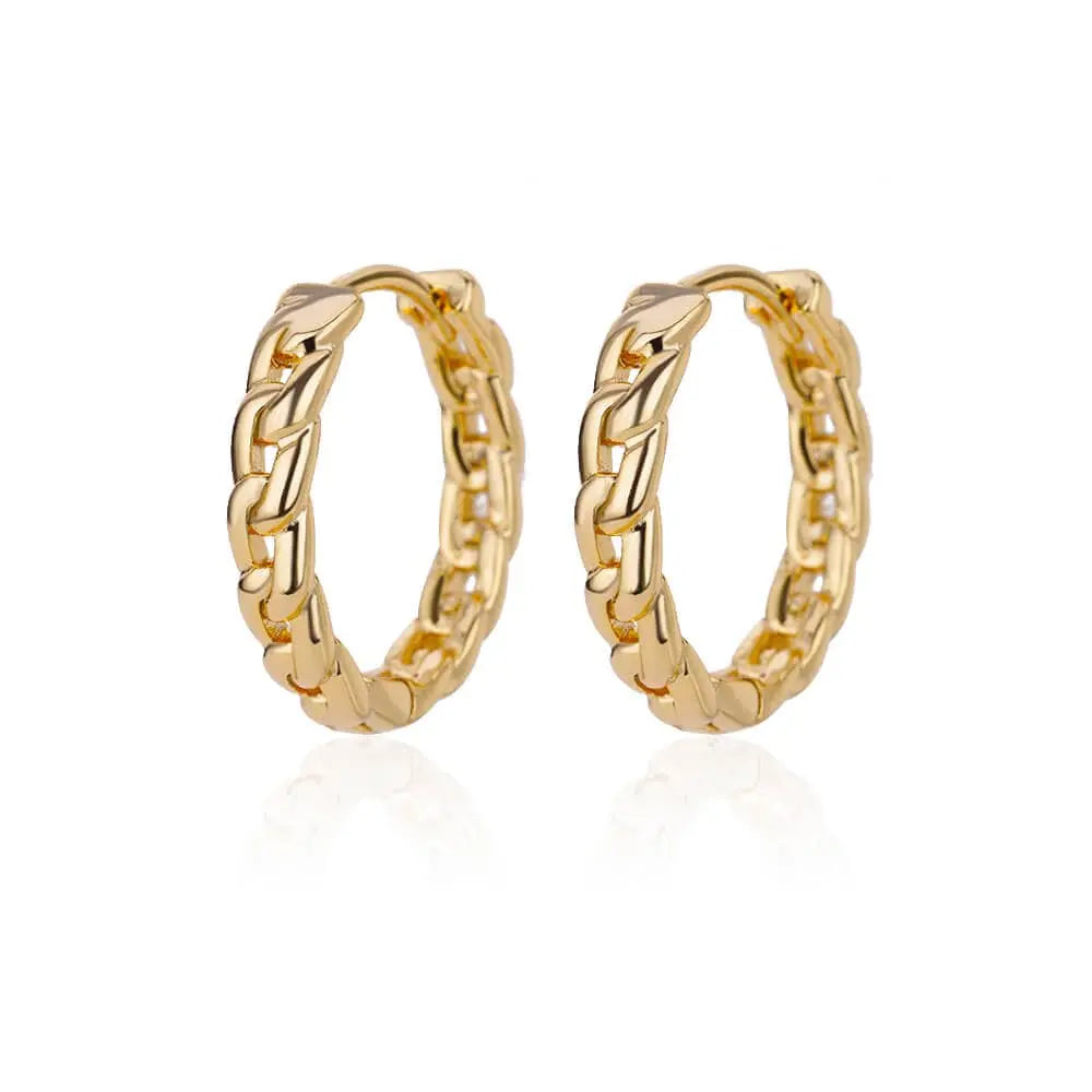 Showlu Fashion U-Shaped Square Hoop Earrings in stainless steel, stylish and trendy jewelry for women, perfect for weddings or everyday wear.