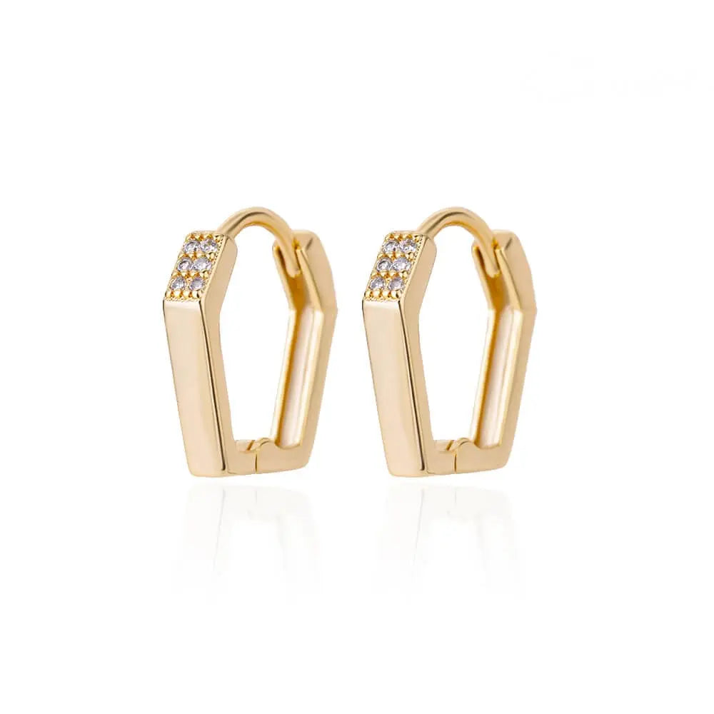 U-shaped square hoop earrings in luxury stainless steel, stylish jewelry for women, featuring a modern, trendy design.