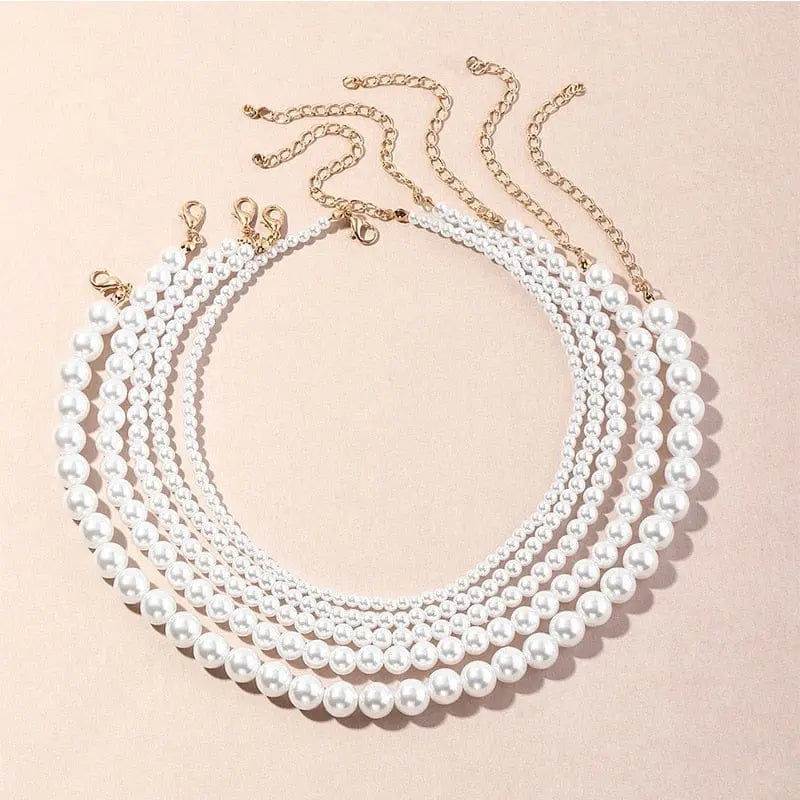 Fomalhaut 6mm pearl choker necklace for women featuring a shell pendant, vintage style, elegant jewelry for special occasions