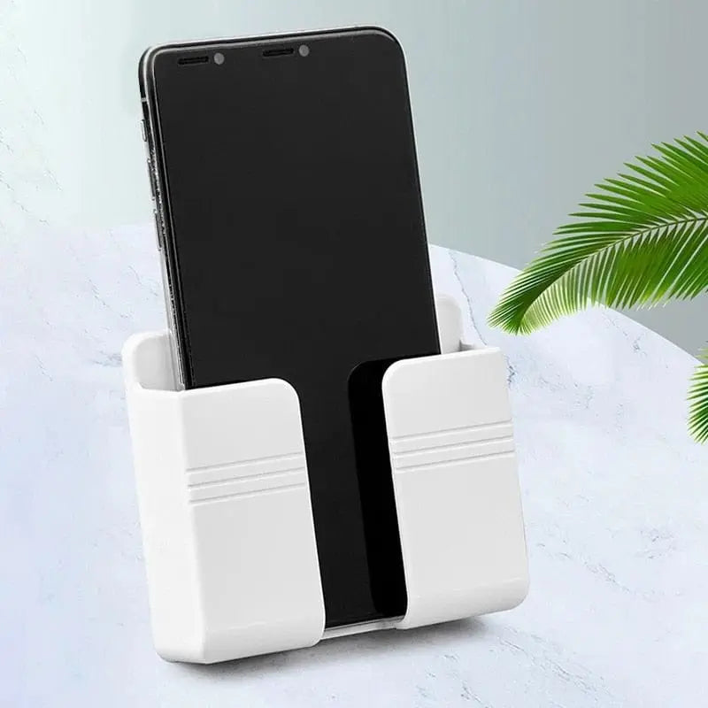 Showlu wall-mounted mobile phone holder with punch-free design, ideal for secure, convenient charging and phone display.