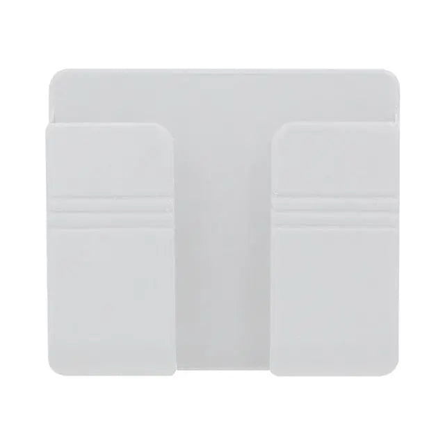Showlu wall-mounted mobile phone holder with punch-free design, featuring a sleek charging stand for easy access and organization.