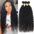 Showlu Store 12A Brazilian virgin human hair water wave bundles, deep kinky curly weave, natural 100g extensions.