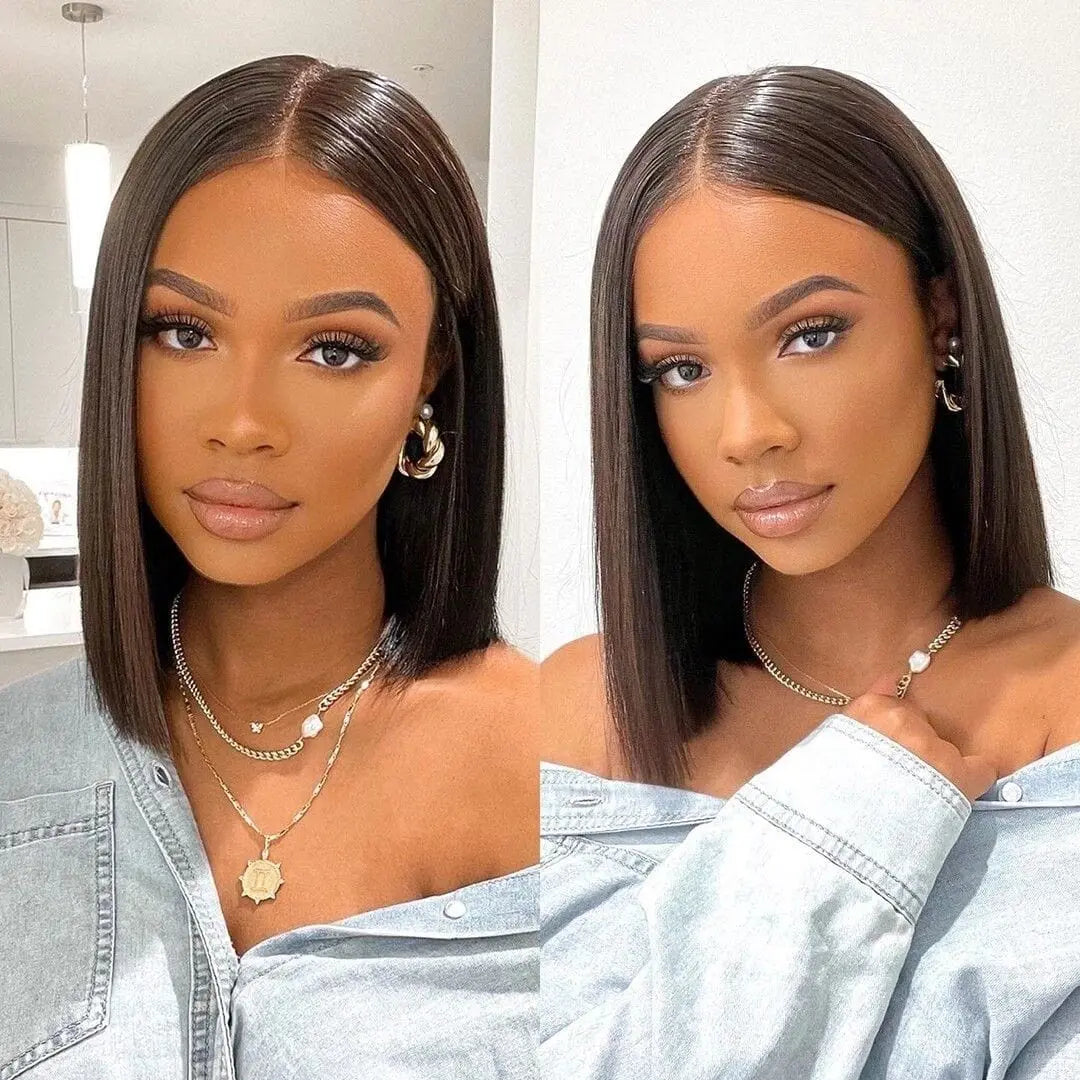 Raw Indian straight human hair bundles in natural black from Showlu Store Nation, ideal for virgin hair extensions and weaving.