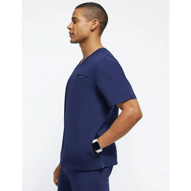 Men's Sibaizhi nursing scrubs set featuring breathable jogger medical uniform with comfortable fit for male healthcare professionals.
