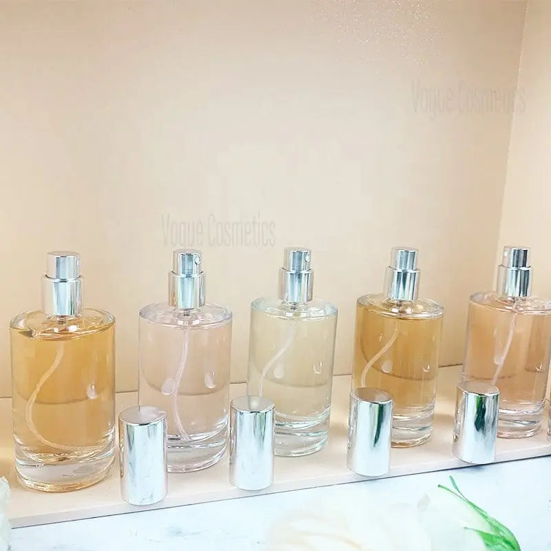 Luxury women's perfume in a glass bottle by Showlu Fashion Store, showcasing elegant fragrance packaging and design.