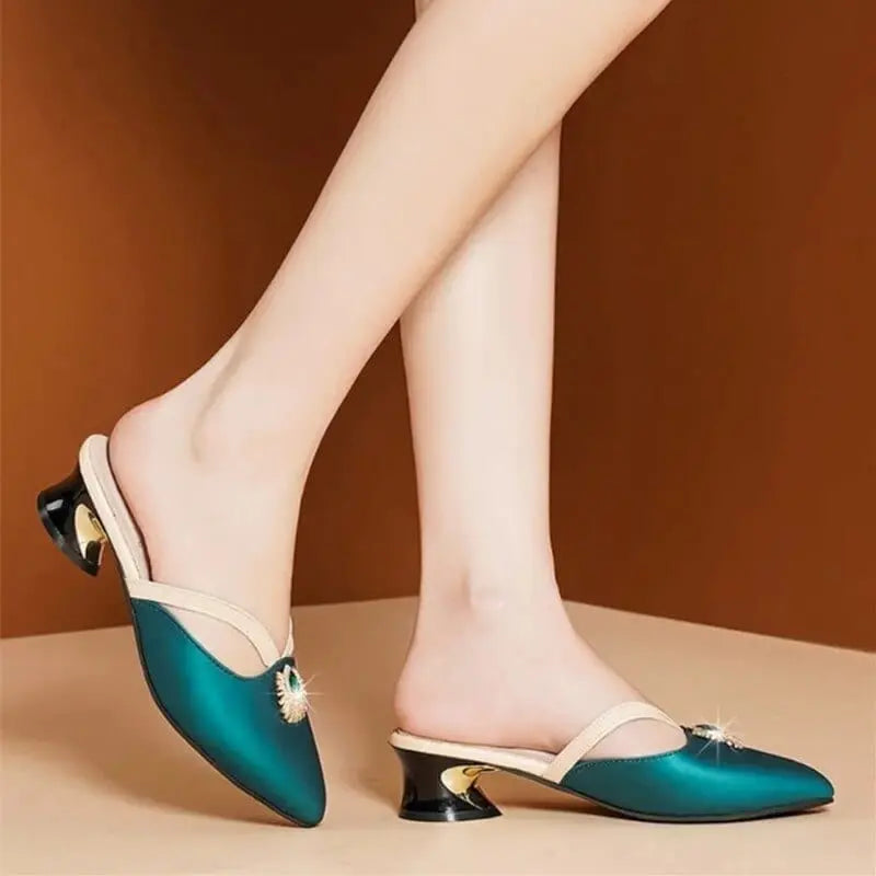 Beige pointed toe stiletto pumps for women with classic high heel design by Showlu Fashion Store, stylish slip-on shoes.