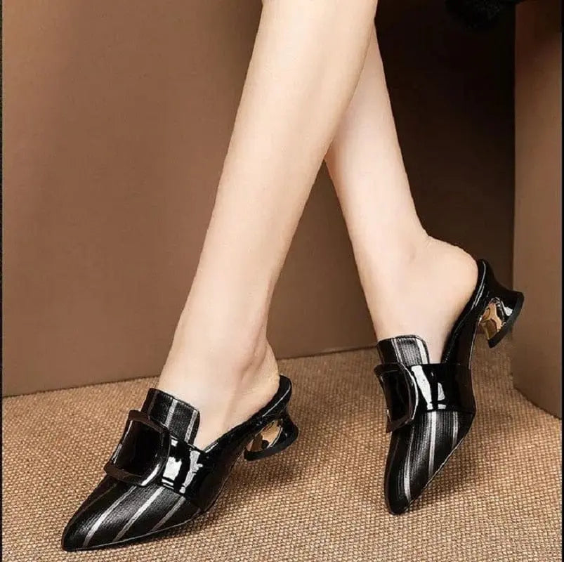 Beige pointed toe stiletto pumps for women, stylish high heels by Showlu Fashion Store with slip-on design and classic elegant look.