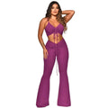 Women’s two-piece summer outfit by Showlu Fashion featuring a nylon tank top and matching long pants, casual and stylish for warm weather.