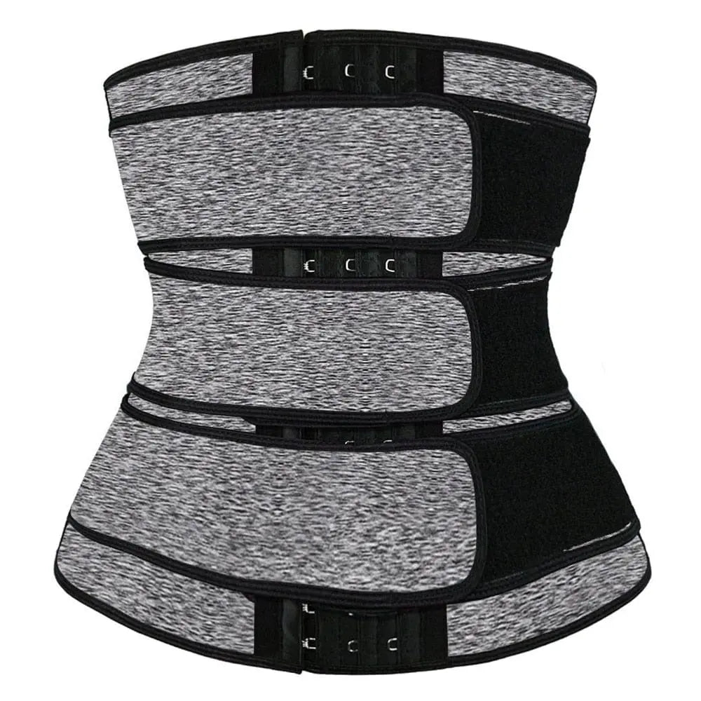 Showlu Fashion Women's Triple Belt Waist Trimmer for tummy control, slimming, and postpartum shaping, featuring adjustable belts and shaperwear.