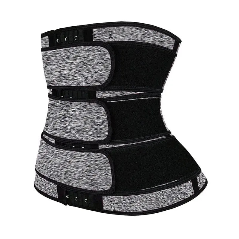 Women’s triple belt waist trimmer by Showlu Fashion Store, tummy control shaperwear with slimming and fat-burning features.