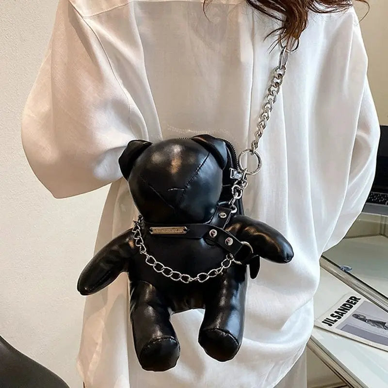 Dolan Women's animal-shaped bucket bag in PU leather with chain shoulder strap, featuring a trendy hot girl doll design.