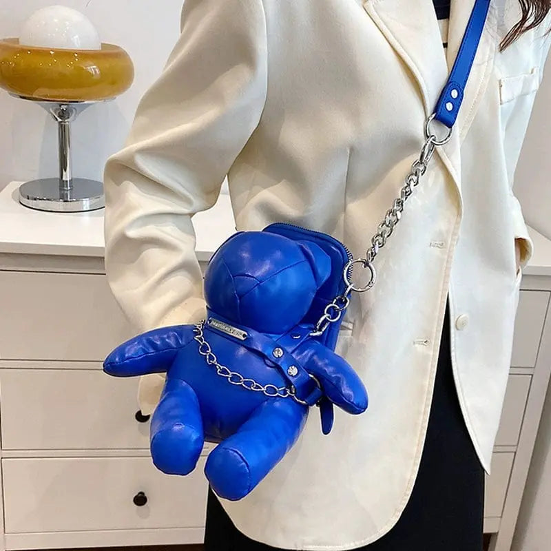 Dolan women's animal-shaped bucket bag in PU leather with chain shoulder strap, stylish tote for casual and trendy outfits.