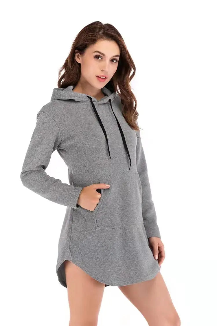 Women’s cotton sports hoodie by Showlu Fashion Store, breathable spring and autumn sweater for active wear and casual comfort.