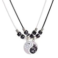 Showlu Tai Chi Yin Yang woven bracelet and necklace set with alloy pendants, featuring hand-woven rope design and traditional symbols.