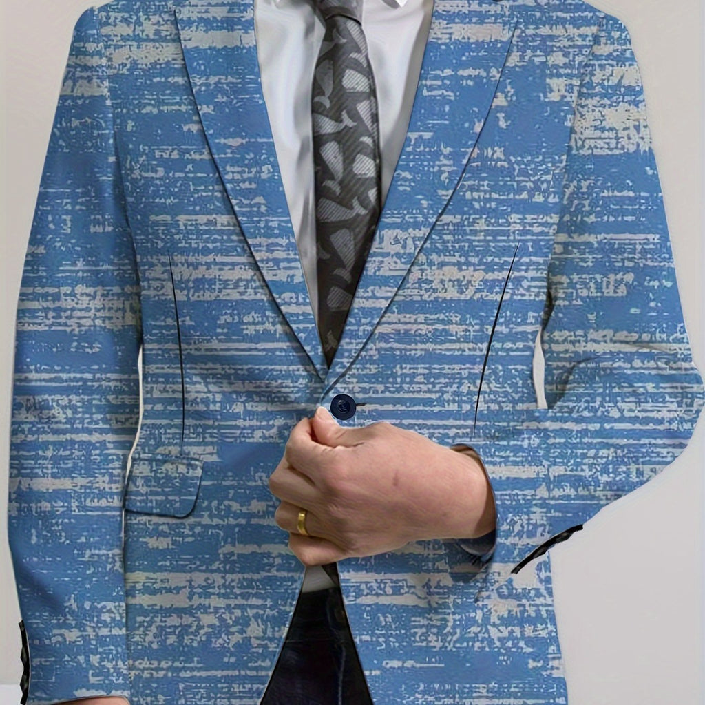 Men's regular fit party blazer with animal print pattern, notched lapel from SHOWLU FASHION STORE.