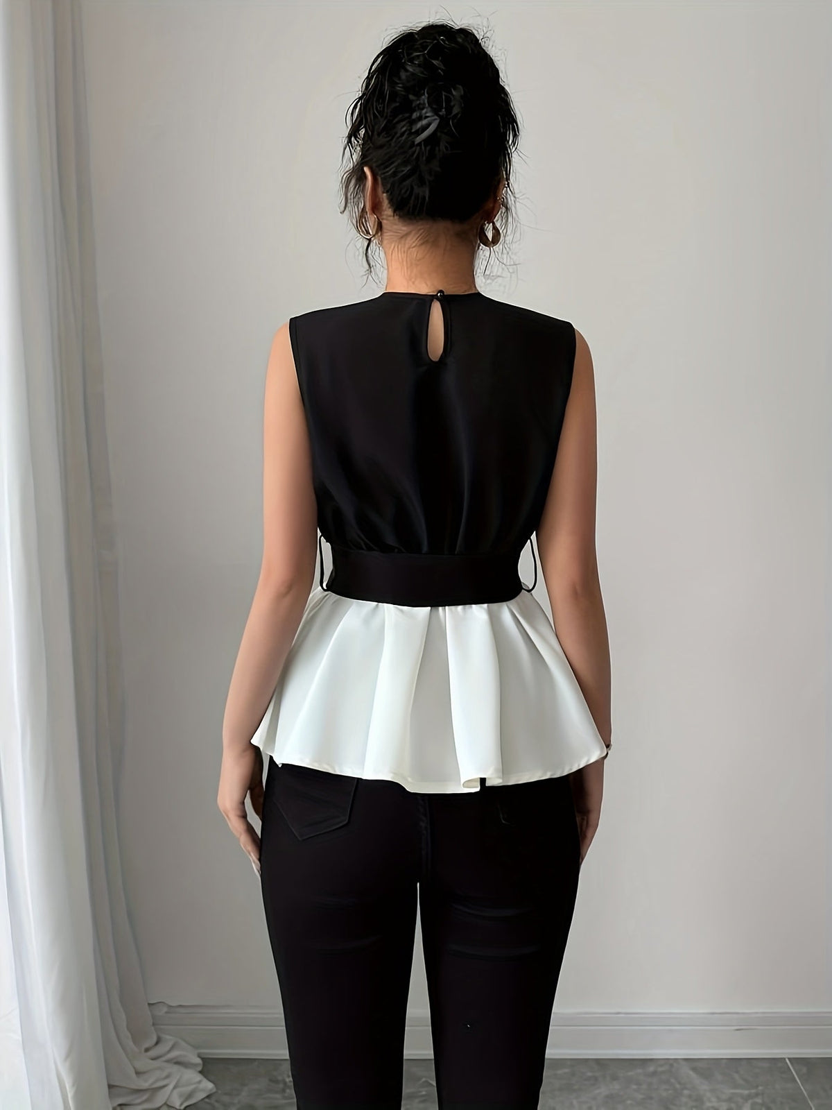 SHOWLU FASHION women's sleeveless crop top with elegant bow front blouse, featuring a stylish and feminine design.