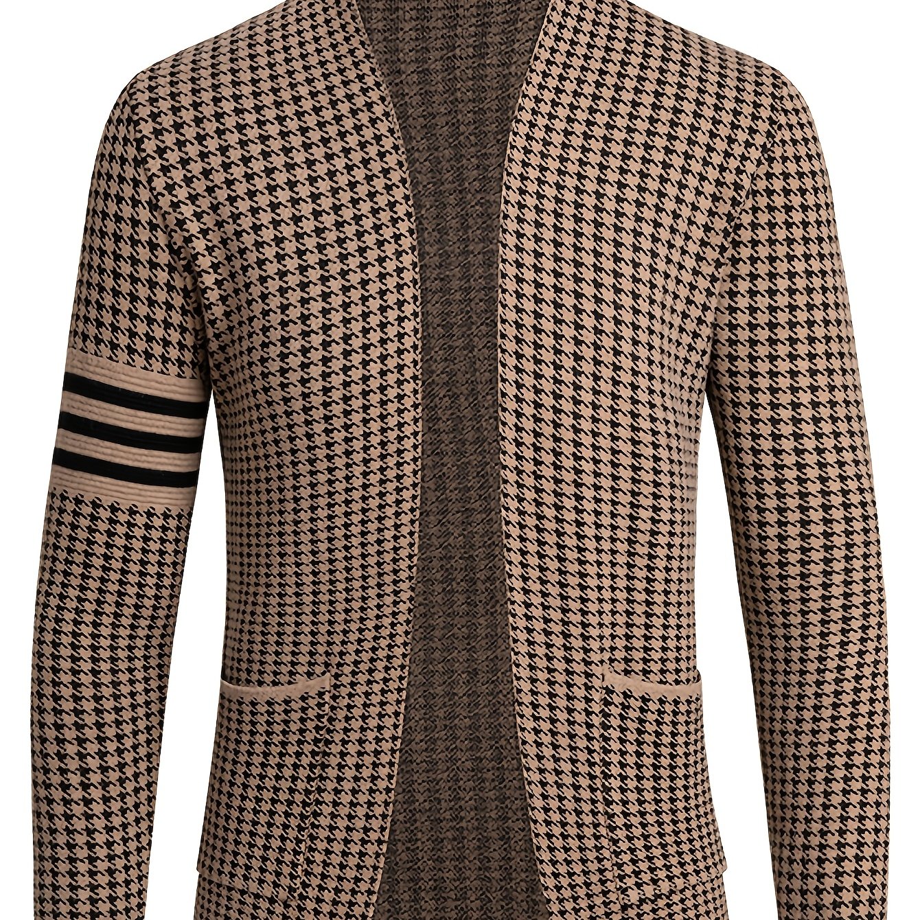 Slim fit men's knit cardigan by SHOWLU FASHION STORE, featuring high-stretch long sleeves and a modern, stylish design.