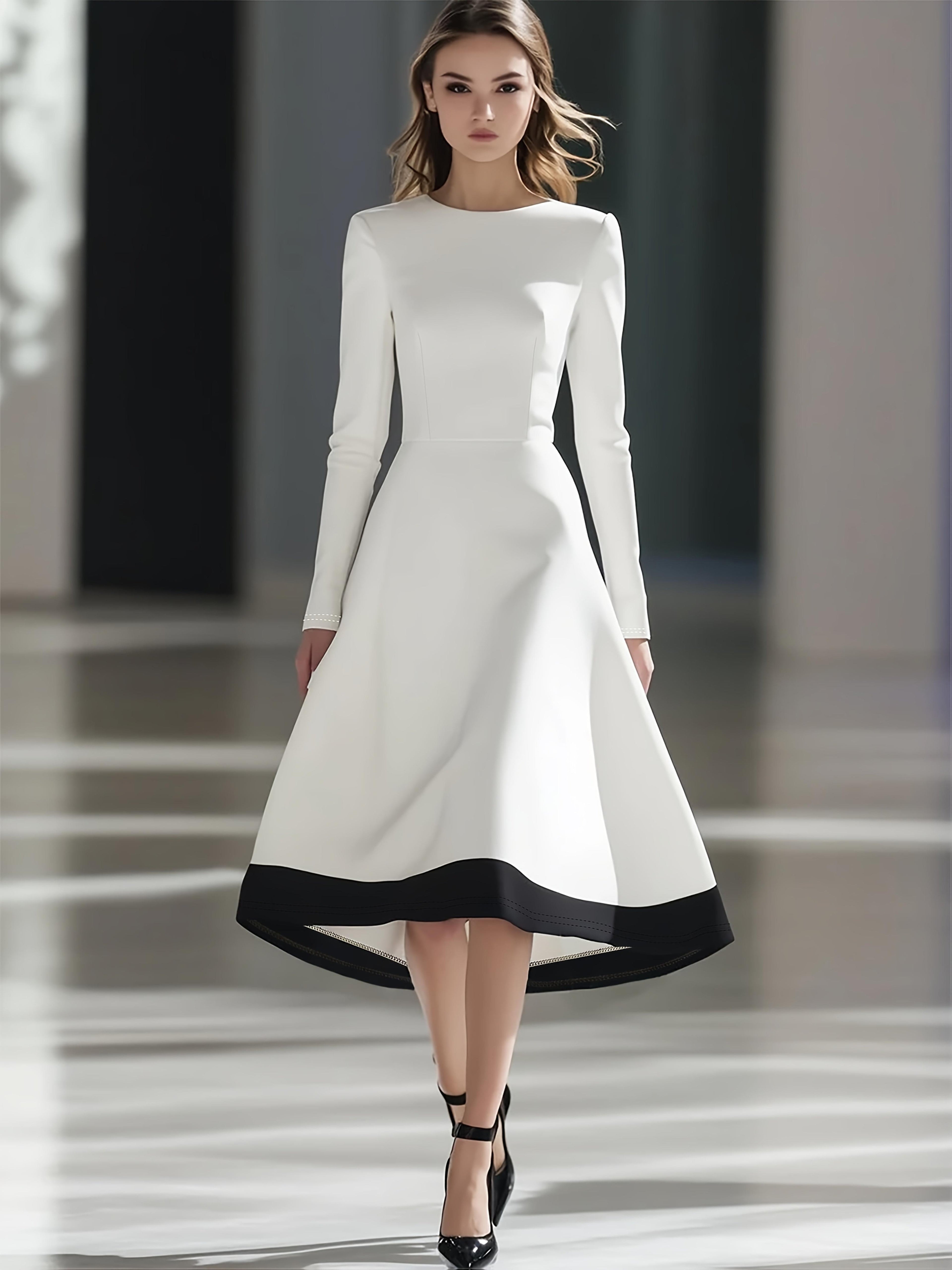 SHOWLU FASHION women's long sleeve midi dress in burgundy with an A-line knit design, featuring a stylish and comfortable silhouette.