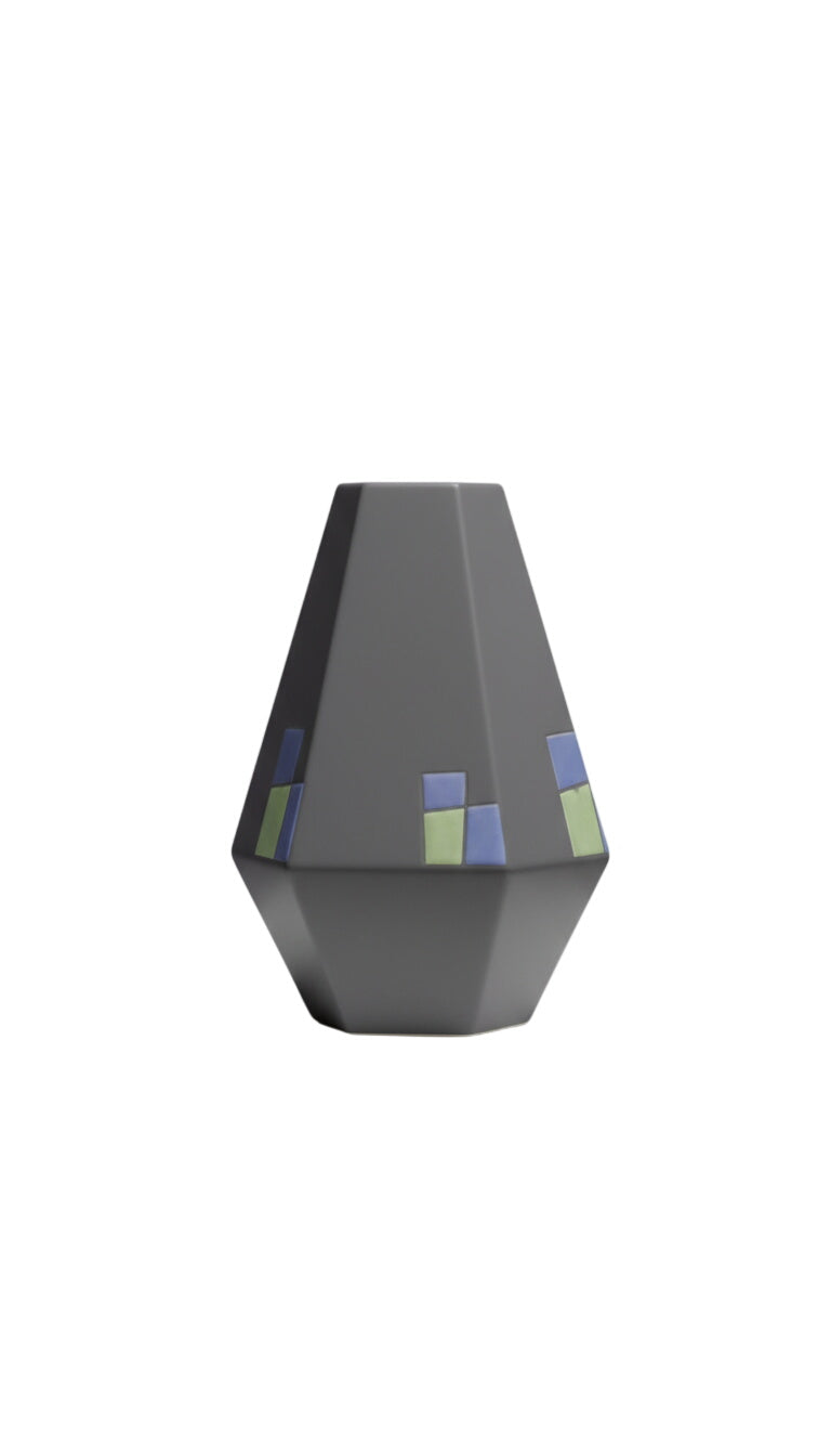 Graphite Ceramic Geometric Vase