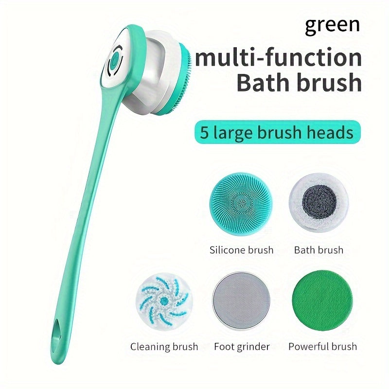SHOWLU Rechargeable Electric Bath Brush with silicone bristles, automatic body scrubber for gentle, effective cleansing.