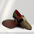 SHOWLU FASHION men's floral slip-on loafers made of PU leather, designed for stylish party wear.