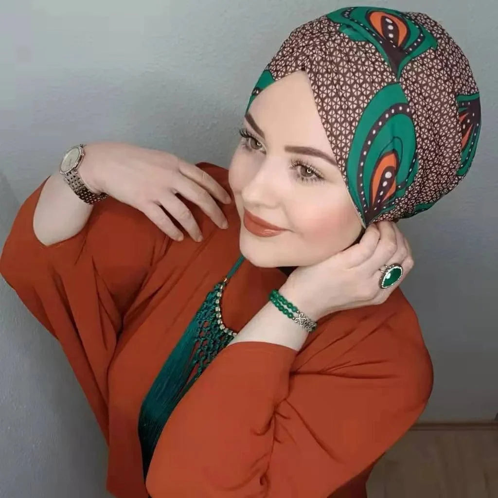 Showlu Fashion's Motive Force Modal Hijab, high stretch Islamic inner scarf for women, in soft jersey fabric with head wrap.