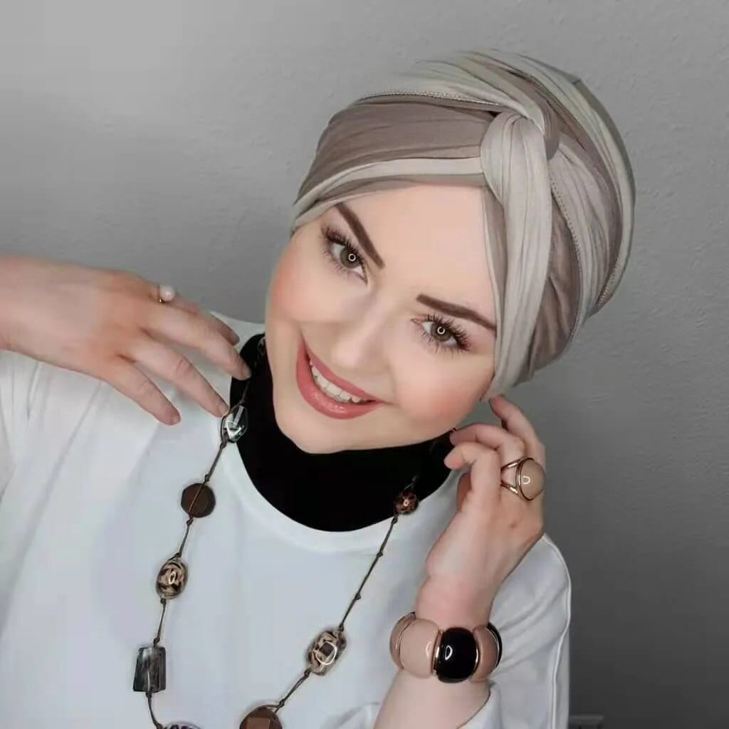 Showlu Fashion Motive Force Modal Hijab, high-stretch Islamic inner scarf for women, worn as a comfortable head wrap or turban.