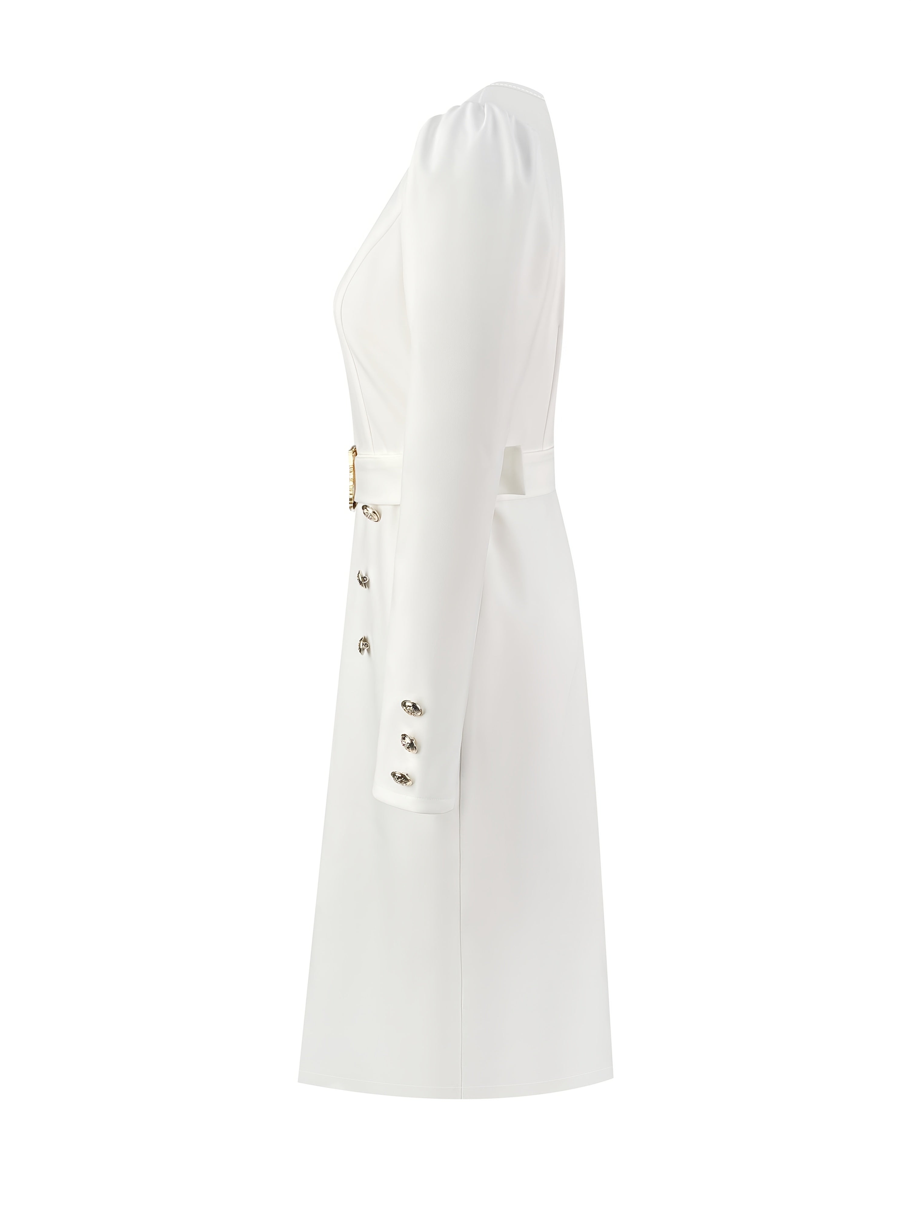 SHOWLU FASHION women's V-neck polyester dress with a woven, fitted style, featuring an elegant and stylish design.