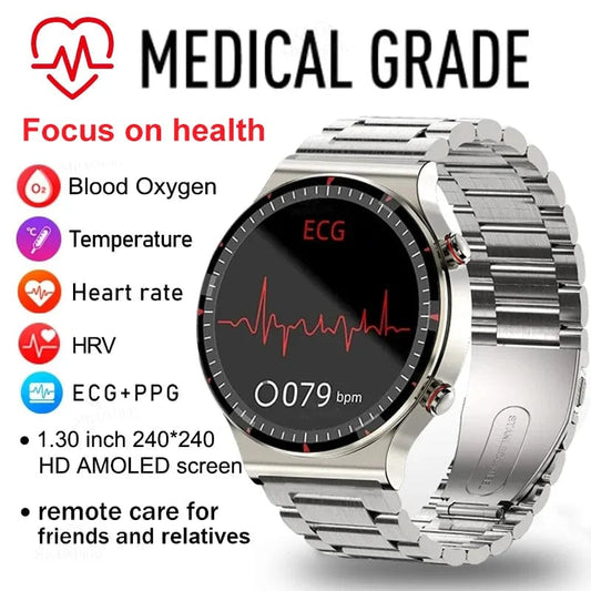 Accurate Measure ECG+PPG Smart Watch Men Healthy Monitoring Blood Pressure Body Temperature Sport Smartwatch For Android IOS - SHOWLU FASHION STORE