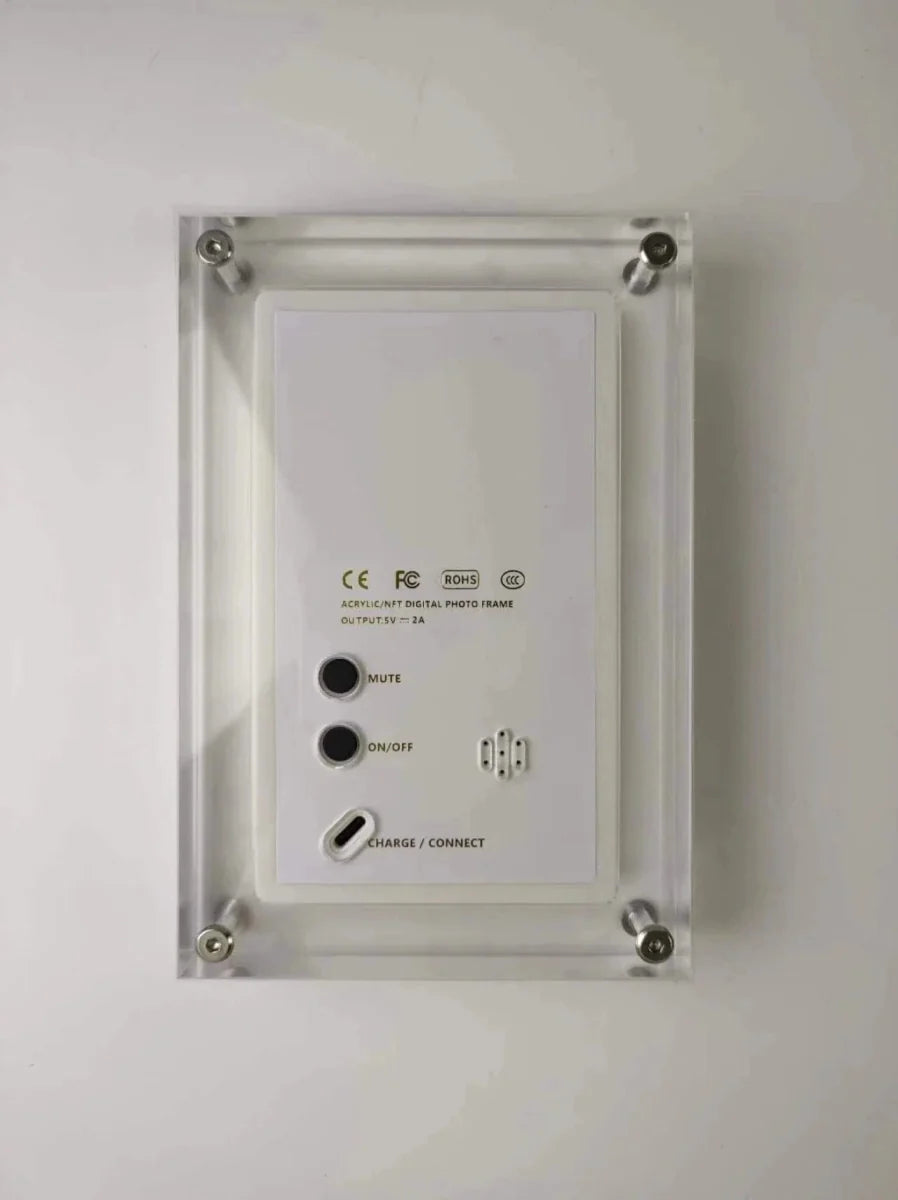 Zoeydam acrylic digital photo frame with 5/7 inch IPS screen, 2GB memory, vertical display, and portable design.