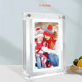 Zoeydam acrylic digital photo frame with 5/7 inch IPS screen, 2GB memory, vertical display, portable design, perfect for photo viewing.