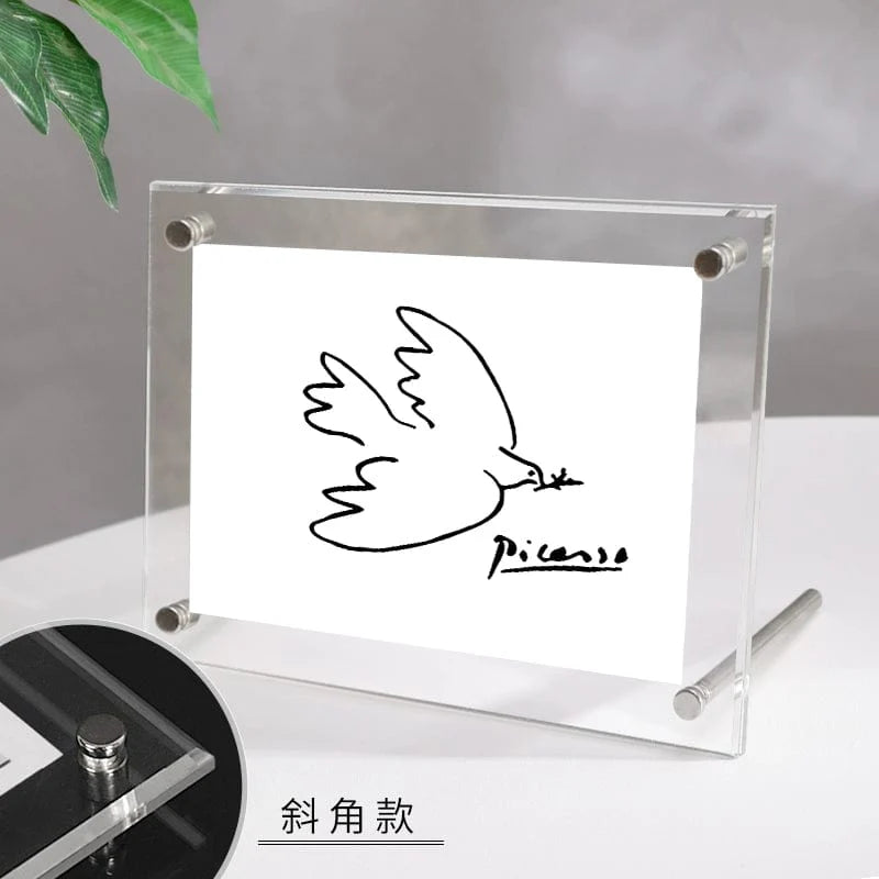 6-inch transparent acrylic photo frame by Showlu Fashion Store, perfect for displaying postcards, photographs, or artwork.