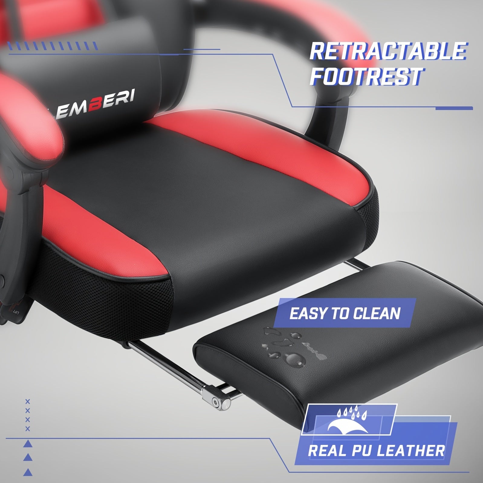 Big and tall SHOWLU FASHION STORE gaming chair with footrest, sturdy design, and 400lb capacity for comfortable gaming sessions.