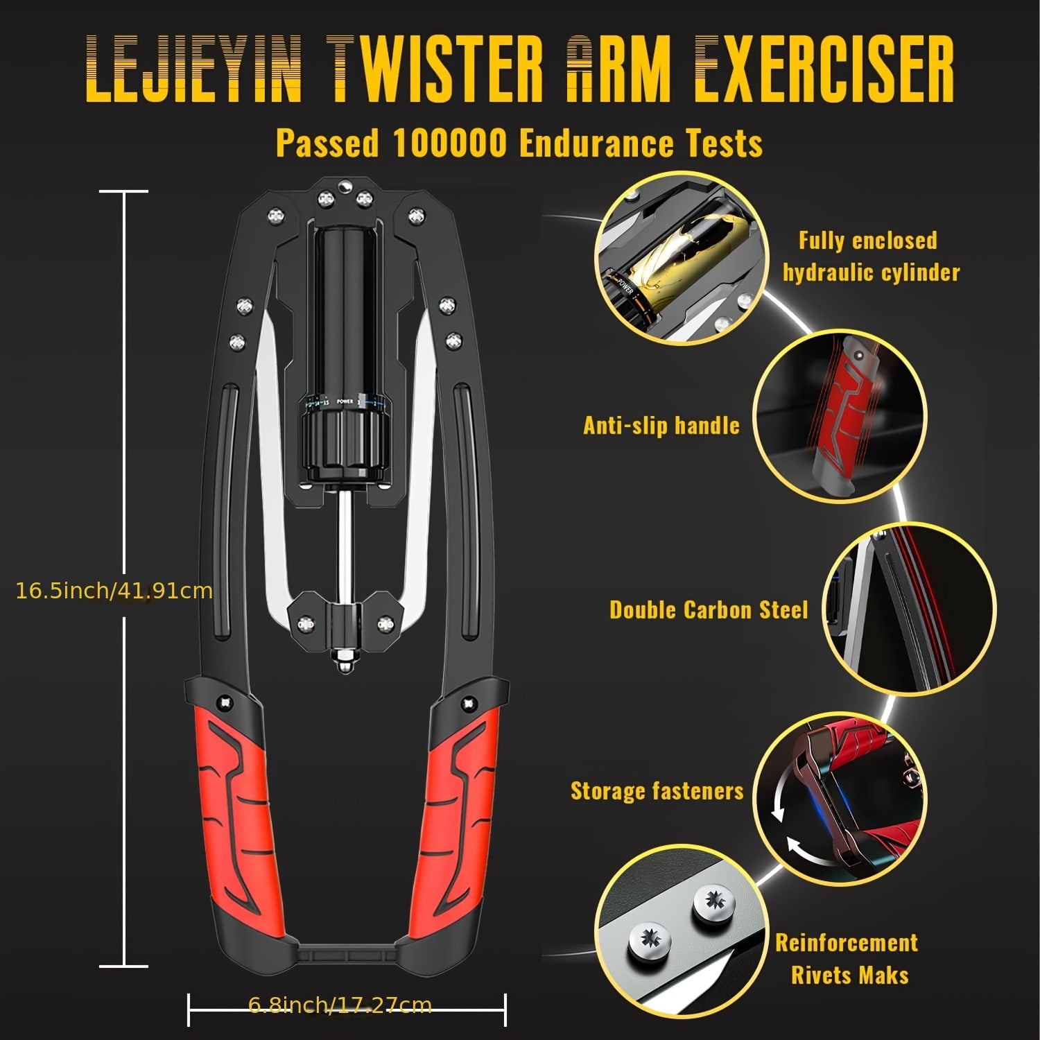 Showlu Hydraulic Arm Trainer with adjustable resistance, made of durable carbon steel for home gym strength training.