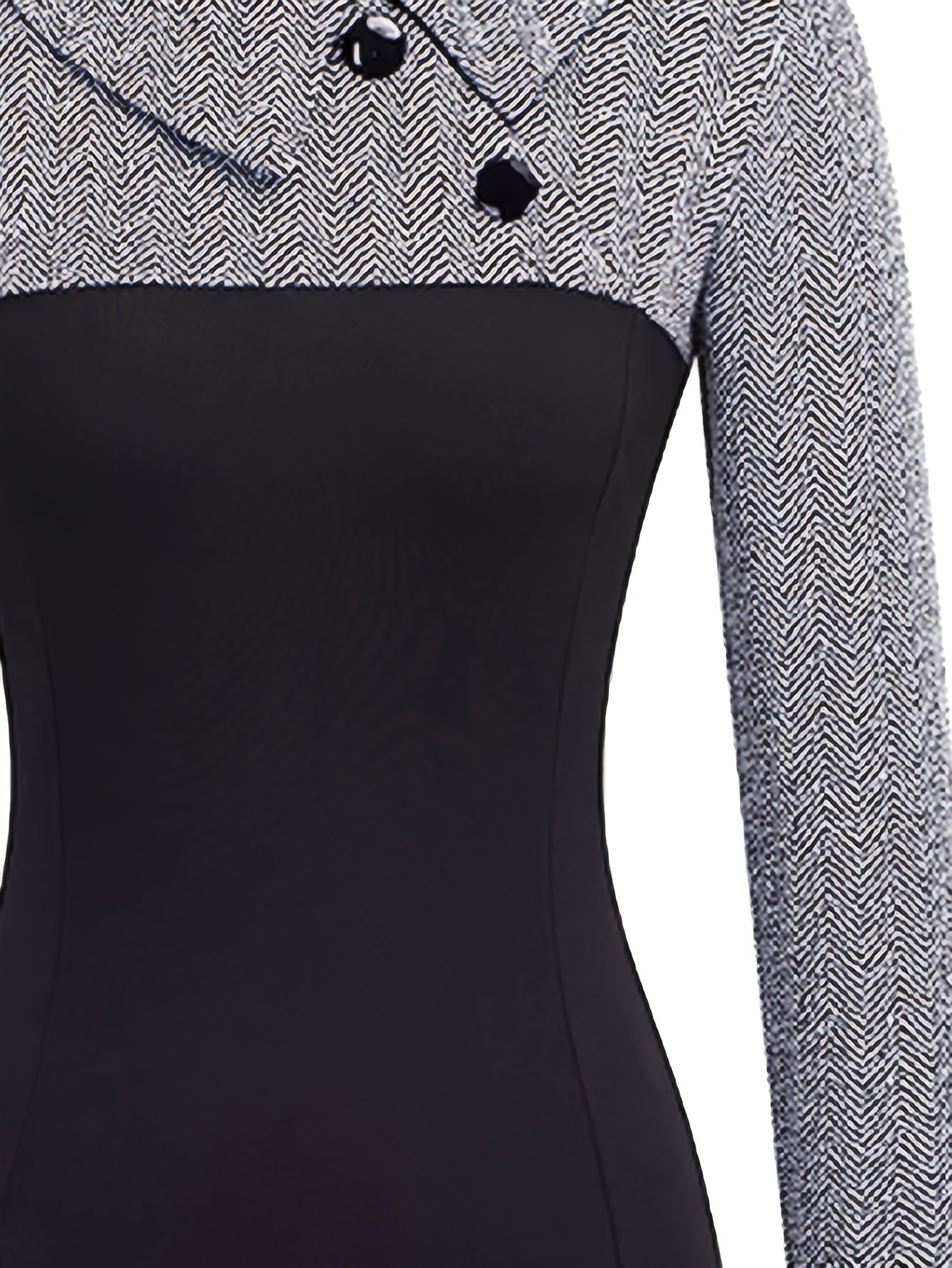 Color block women's pencil dress by SHOWLU FASHION STORE, featuring slim fit, long sleeves, and knit fabric for a chic look.
