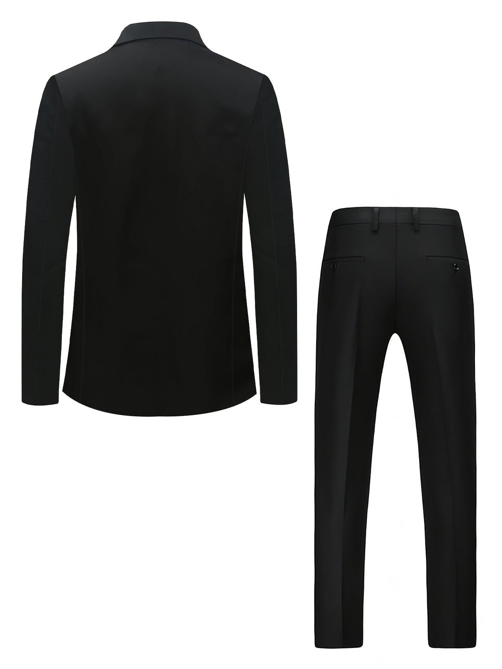 SHOWLU men's solid color two-piece suit featuring a regular fit business tuxedo with a tailored jacket and matching trousers.