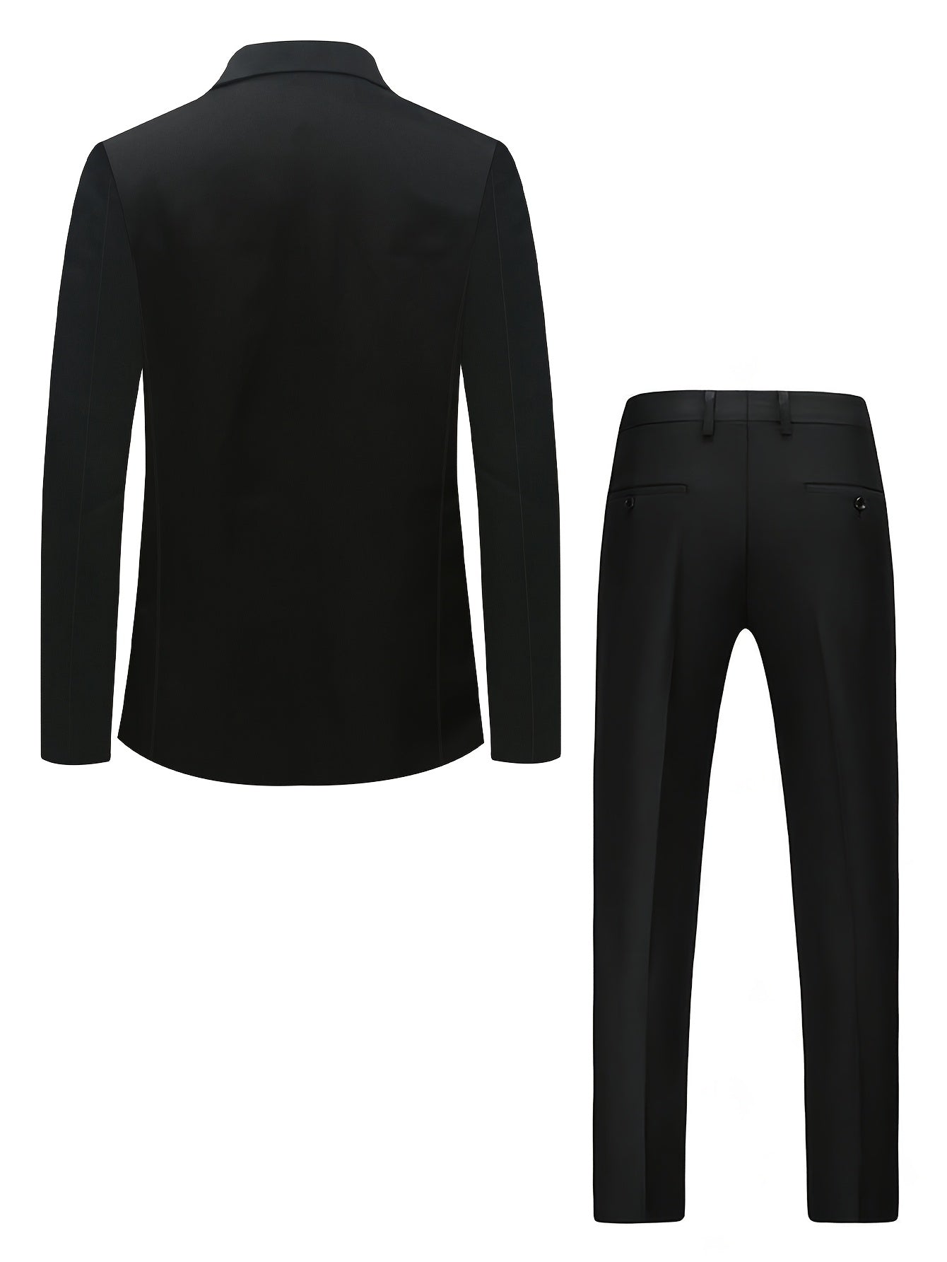 SHOWLU men's solid color two-piece suit featuring a regular fit business tuxedo with a tailored jacket and matching trousers.