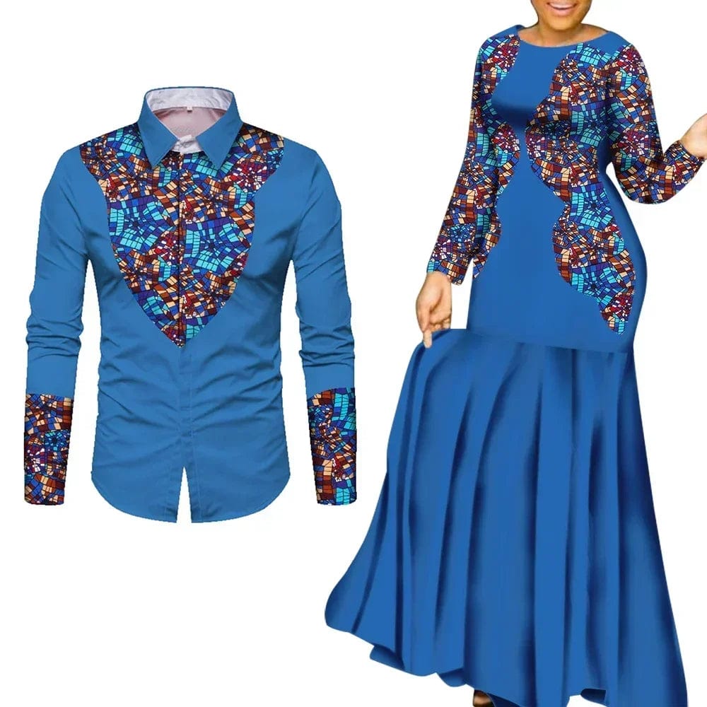 African Clothes for Couple African Clothing for Lovers Man's Woman's Long Party Maxi Dress WYQ - SHOWLU FASHION STORE