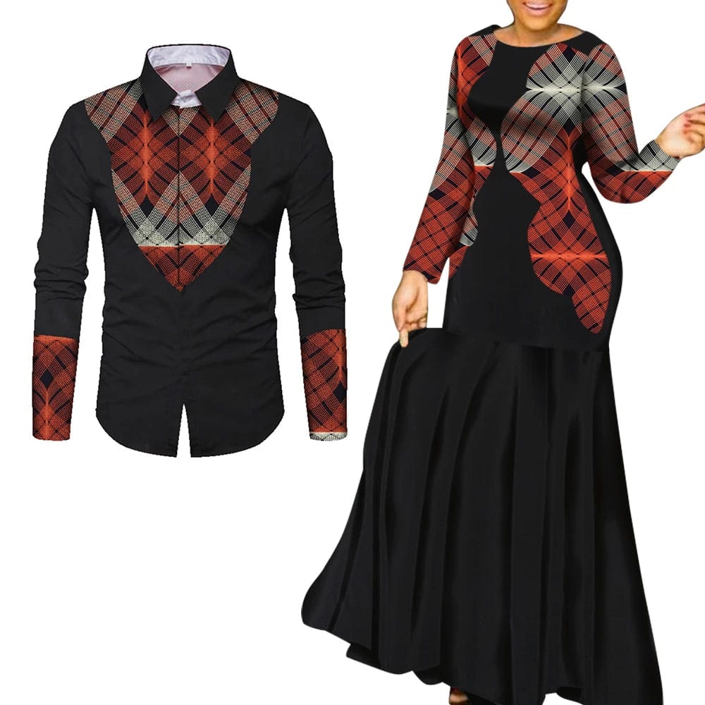 African Clothes for Couple African Clothing for Lovers Man's Woman's Long Party Maxi Dress WYQ - SHOWLU FASHION STORE