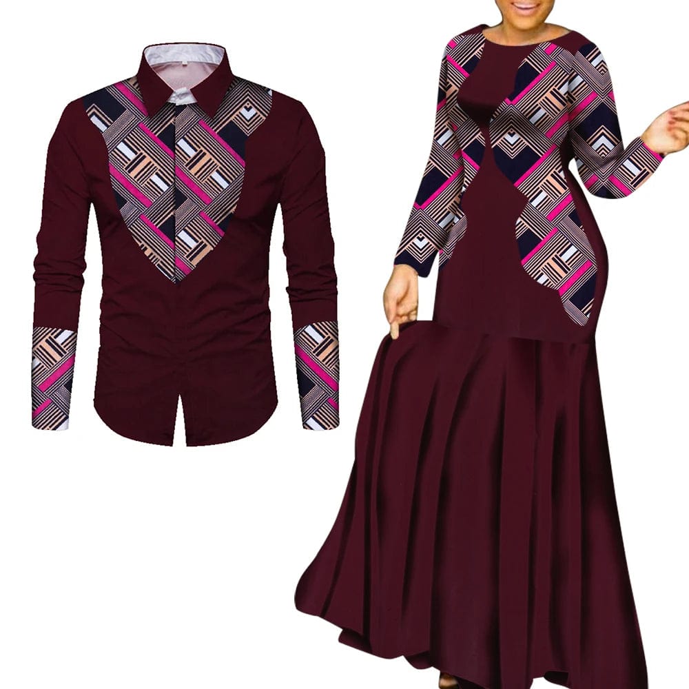 African Clothes for Couple African Clothing for Lovers Man's Woman's Long Party Maxi Dress WYQ - SHOWLU FASHION STORE